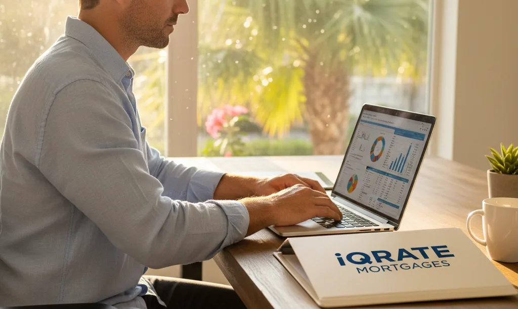 Self-employed person prepping mortgage documents in Florida.