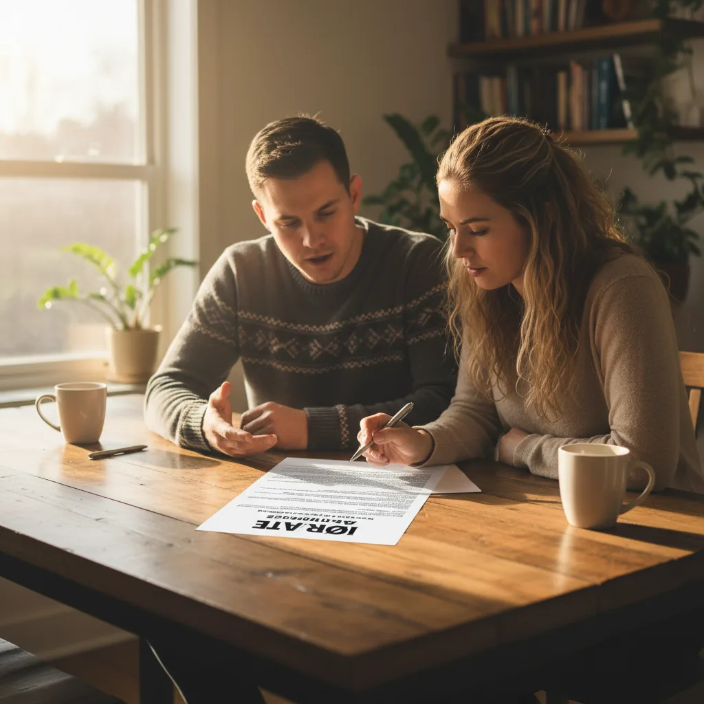 Landlord reviewing tenant application for a multi-family property