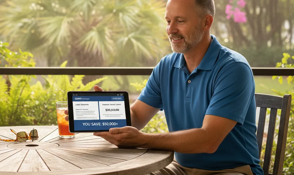 Veteran in Florida comparing VA IRRRL rates online.