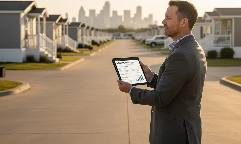 Investor views Dallas mobile home park community.