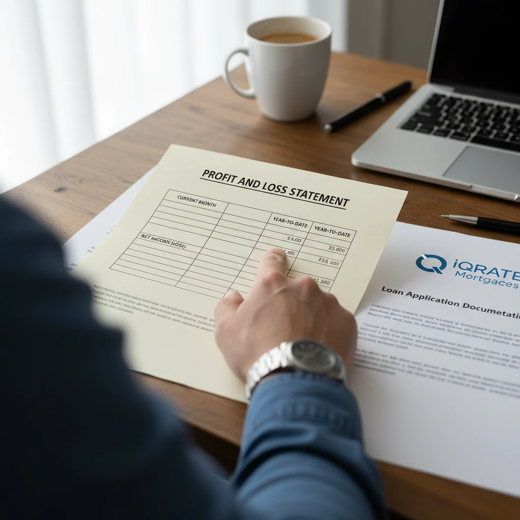 Self-employed individual preparing a profit and loss statement