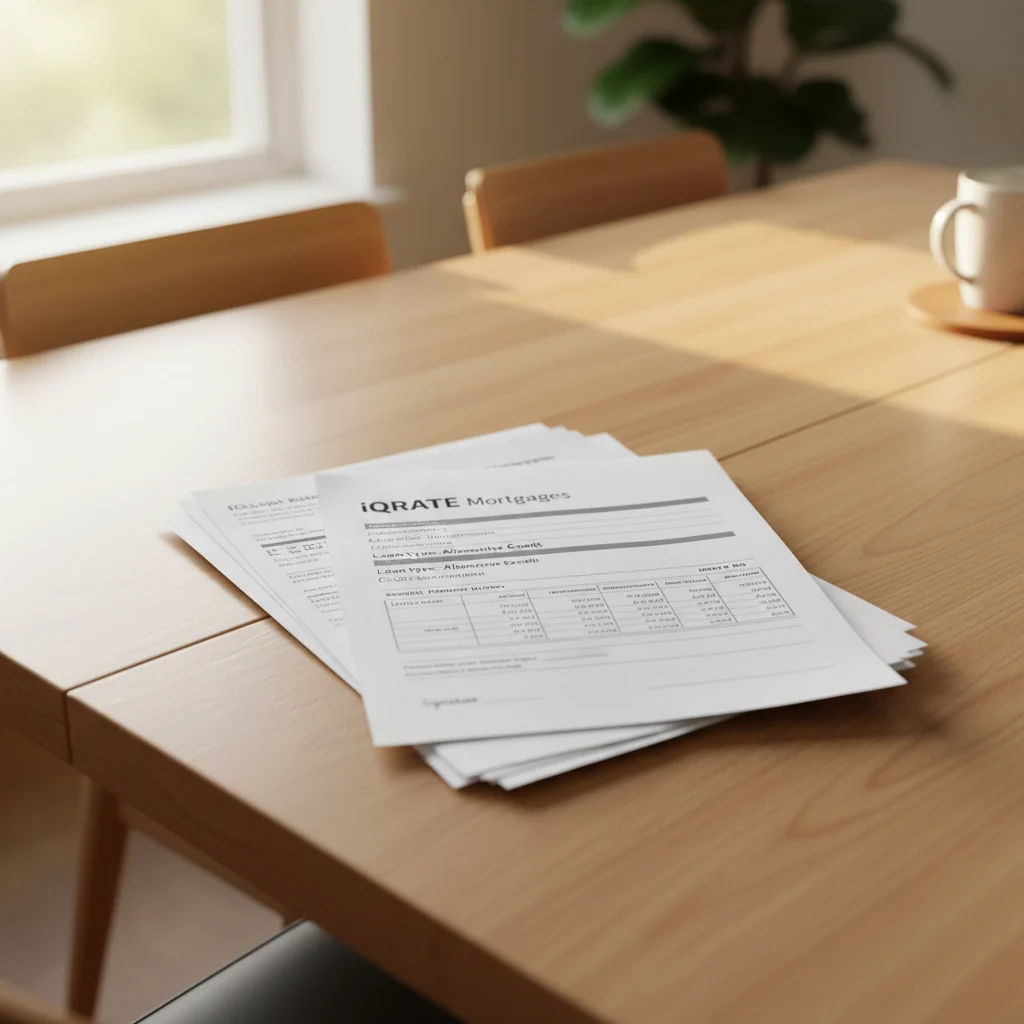 Close-up of a person signing mortgage application papers.