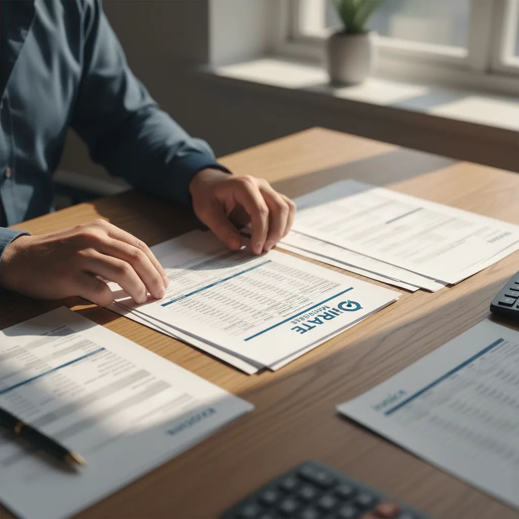 Calculator and financial statements on a desk, representing the documentation needed for a DSCR loan.