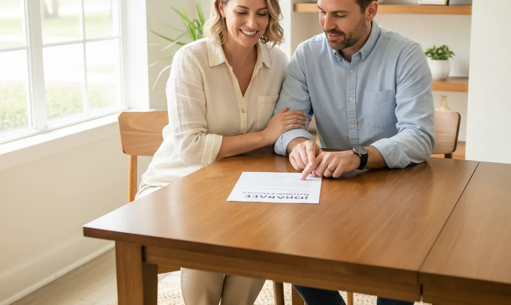 Couple reviewing Tampa seasonal income mortgage options.