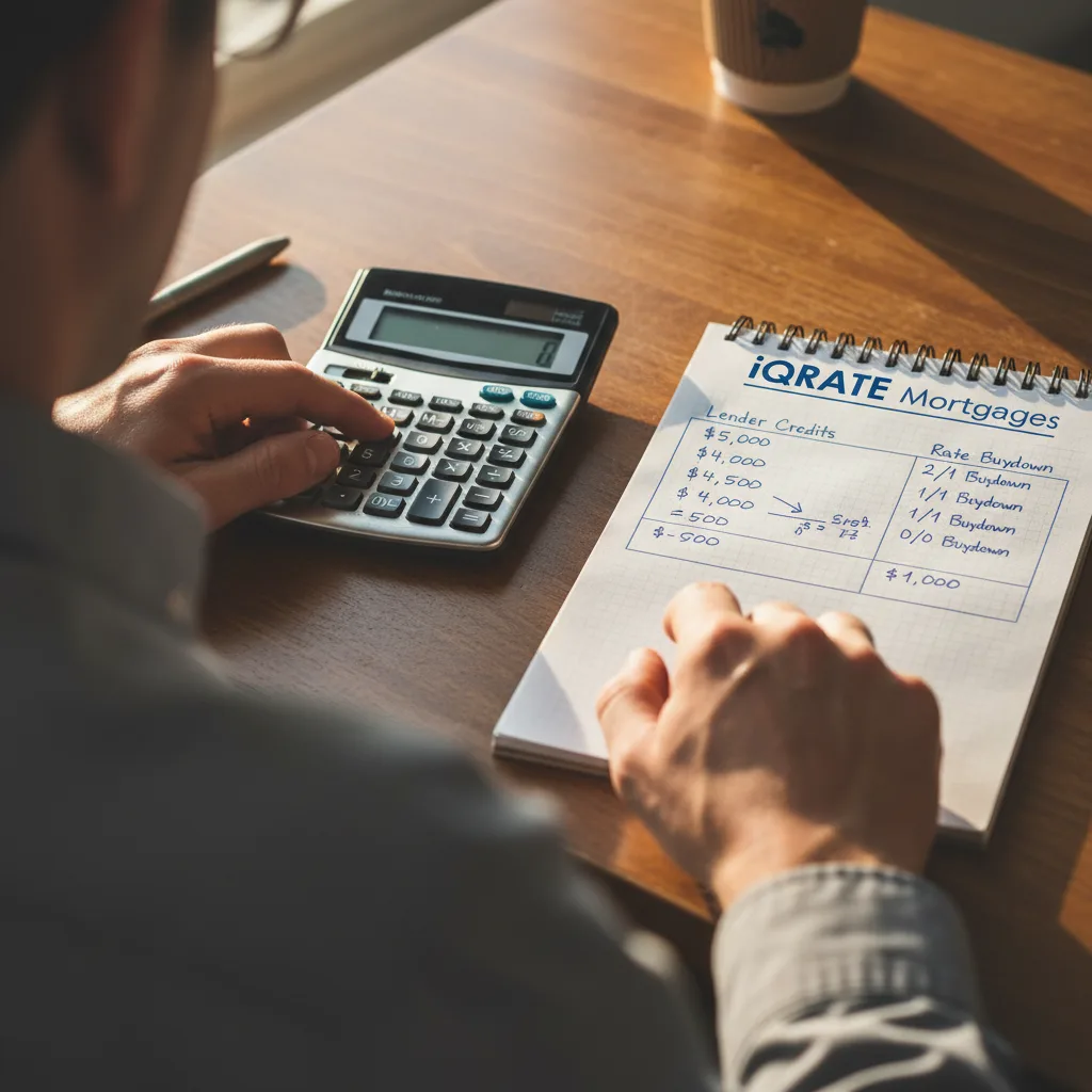 A couple reviewing documents for their new home purchase.