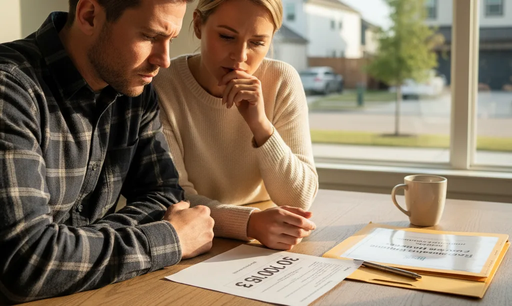 Couple in Houston reviewing a low home appraisal.
