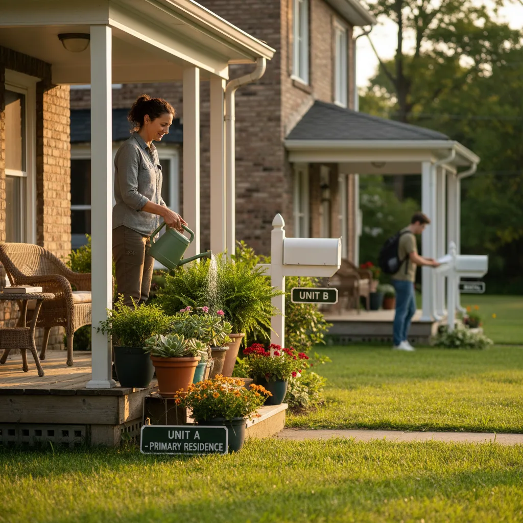 A modern duplex property in San Diego suitable for a VA loan.