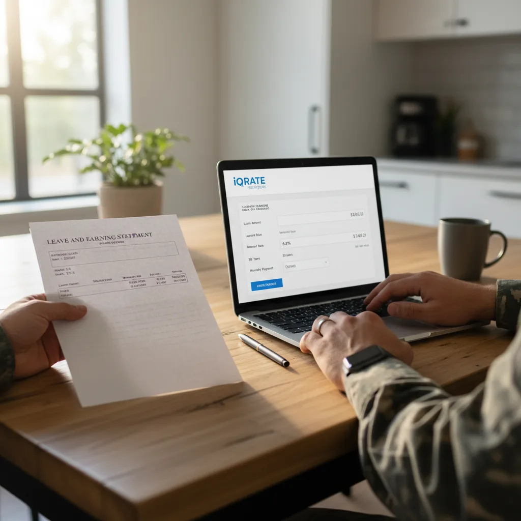 A close-up of a Leave and Earning Statement (LES) used for VA loan BAH verification.