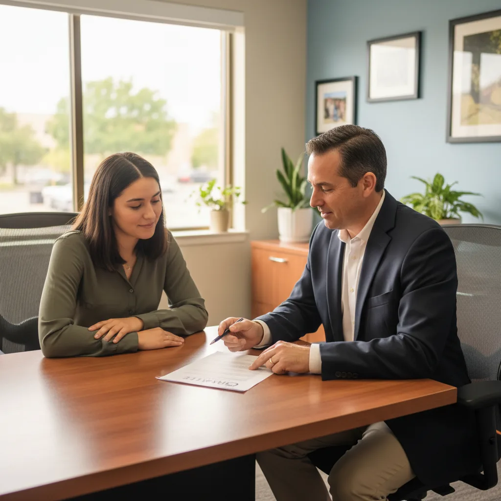 A person organizing bills and payment statements to build an alternative credit history.