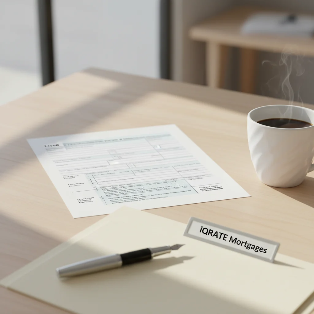 Self-employed borrower reviewing financial documents for a mortgage.