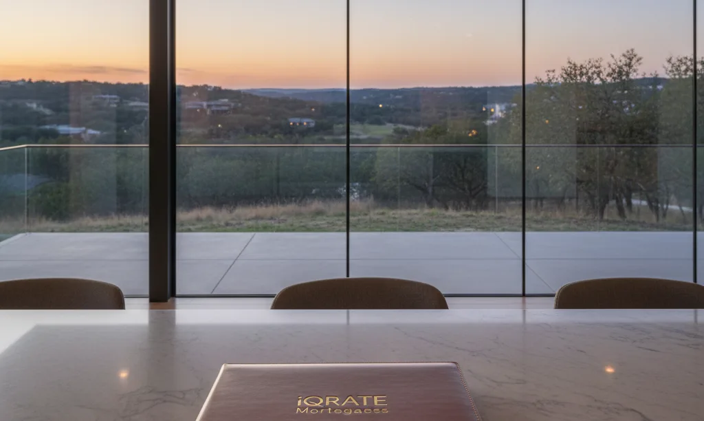View from luxury Austin home at sunset