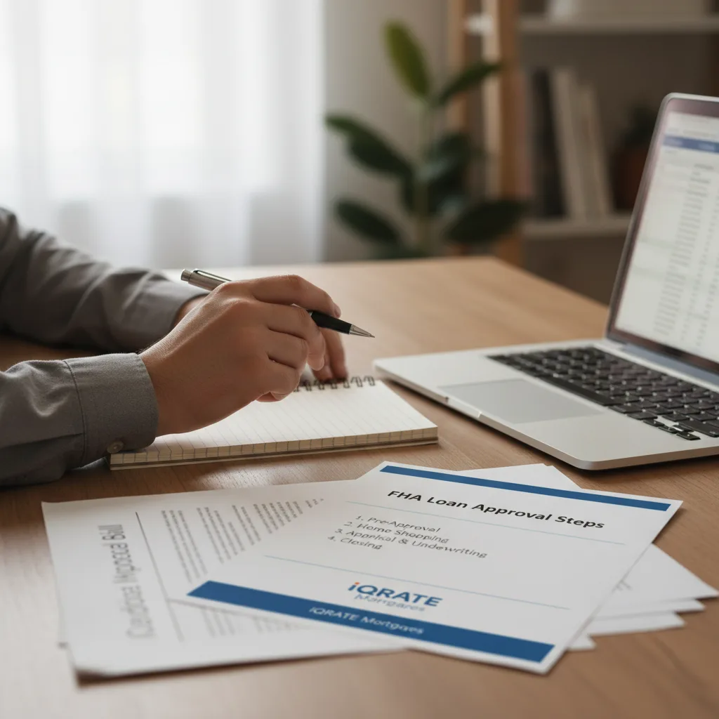 Illustration of a credit score meter pointing towards a good score