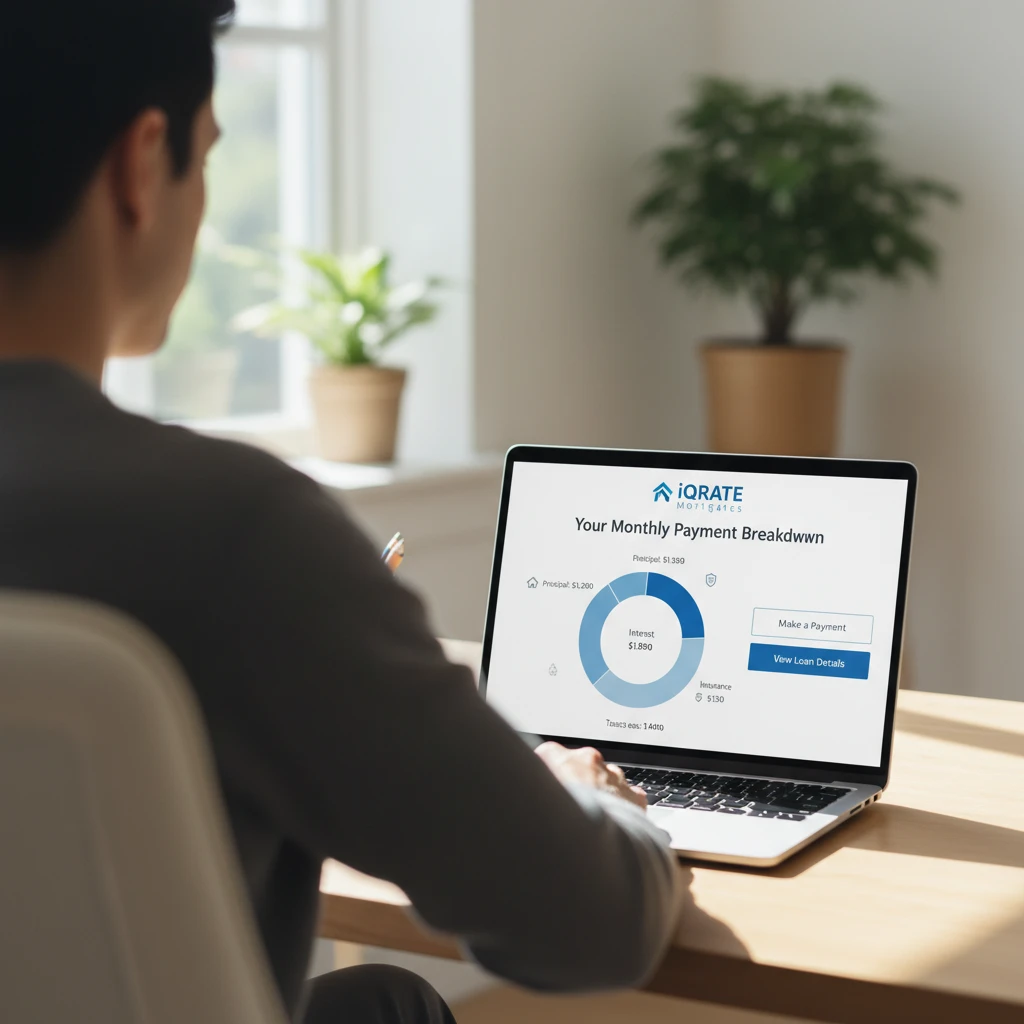 Breakdown of PITI mortgage payment components on a chart.