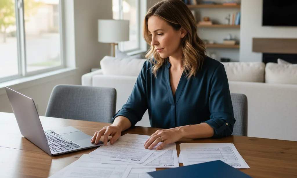 Confident gig worker organizing finances with iQRATE Mortgages.