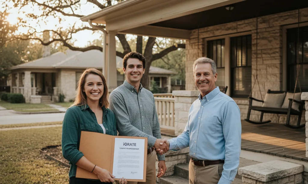 Couples finalizing an assumable mortgage in Texas.