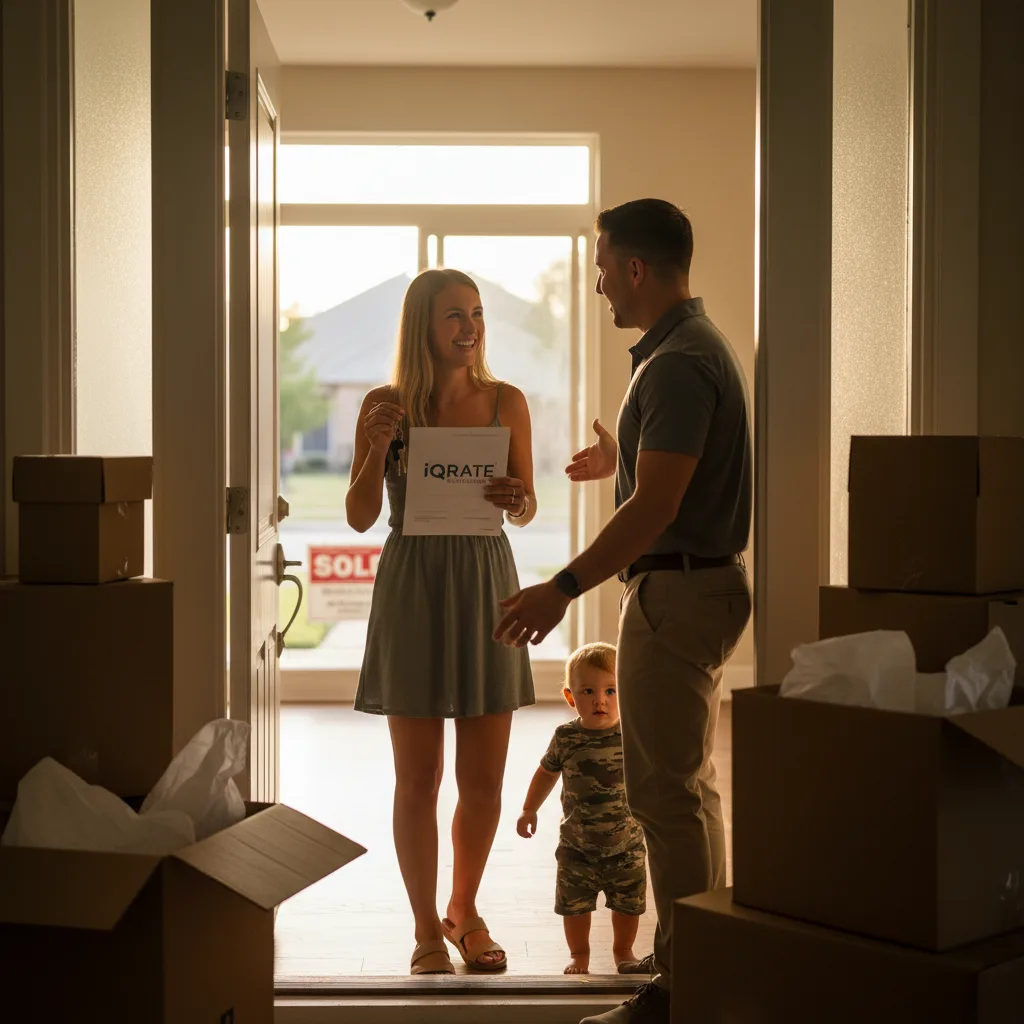 Veteran reviewing home loan documents.