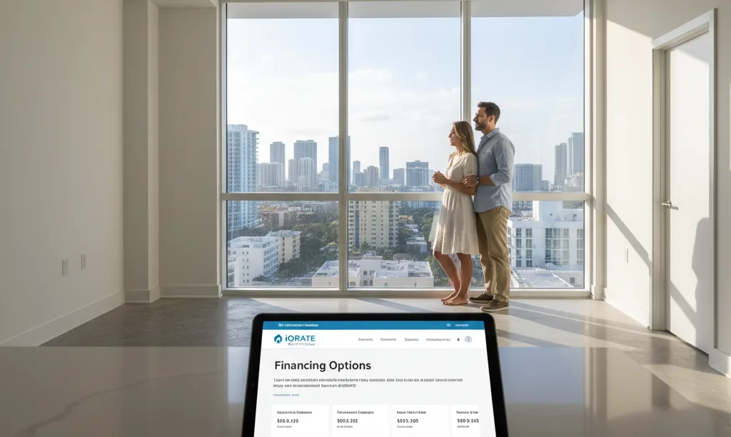 Couple considering Miami condo financing with iQRATE Mortgages.