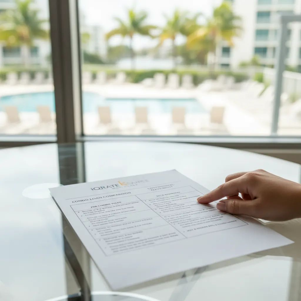 Couple happily signing mortgage documents for their new condo