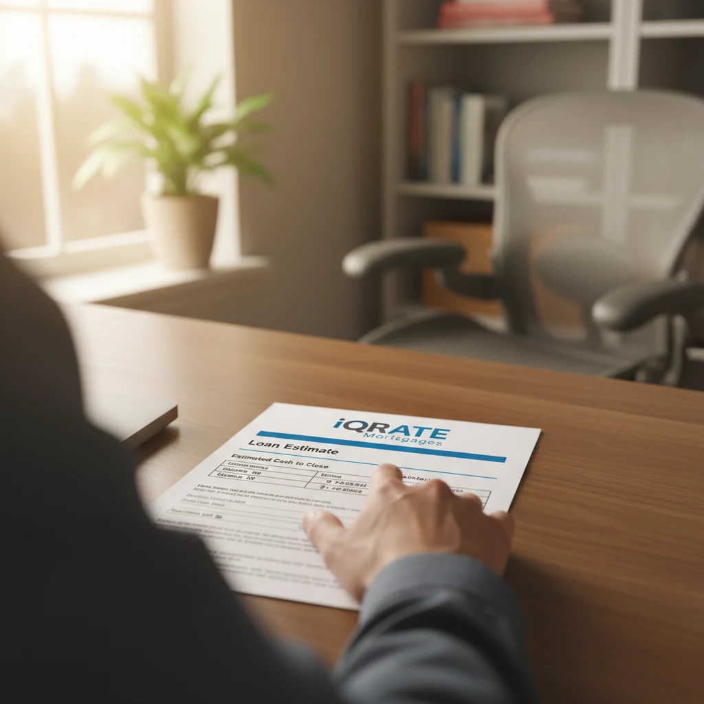 Couple reviewing their Loan Estimate document together.