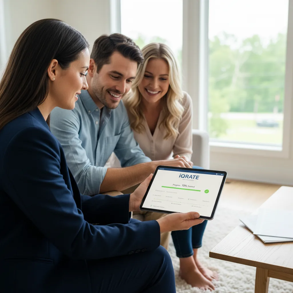 A client looking stressed while reviewing mortgage documents.