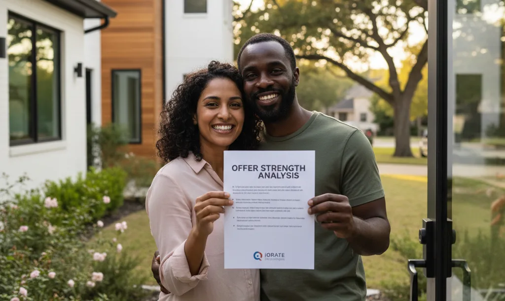 Couple reviews winning mortgage offer from iQRATE Mortgages.