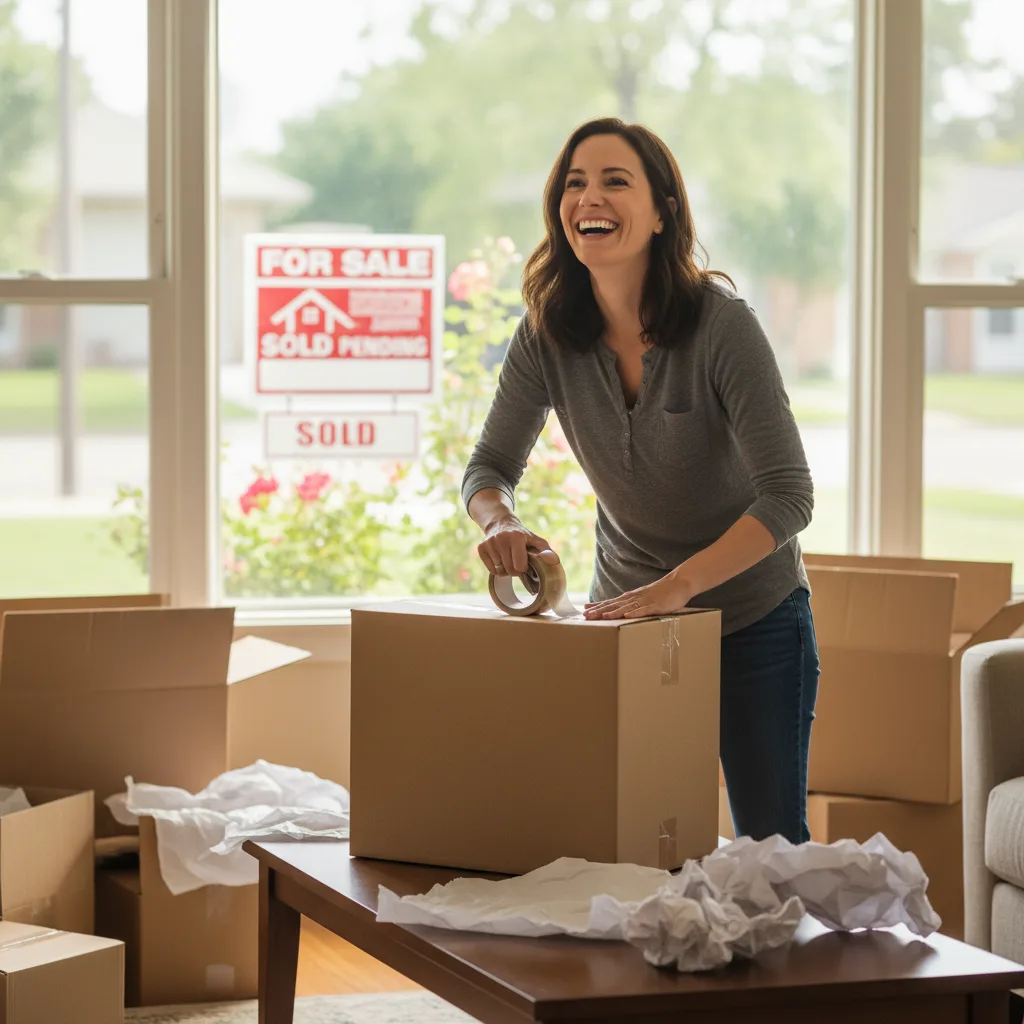 A real estate agent presenting a secure home buying plan to clients.