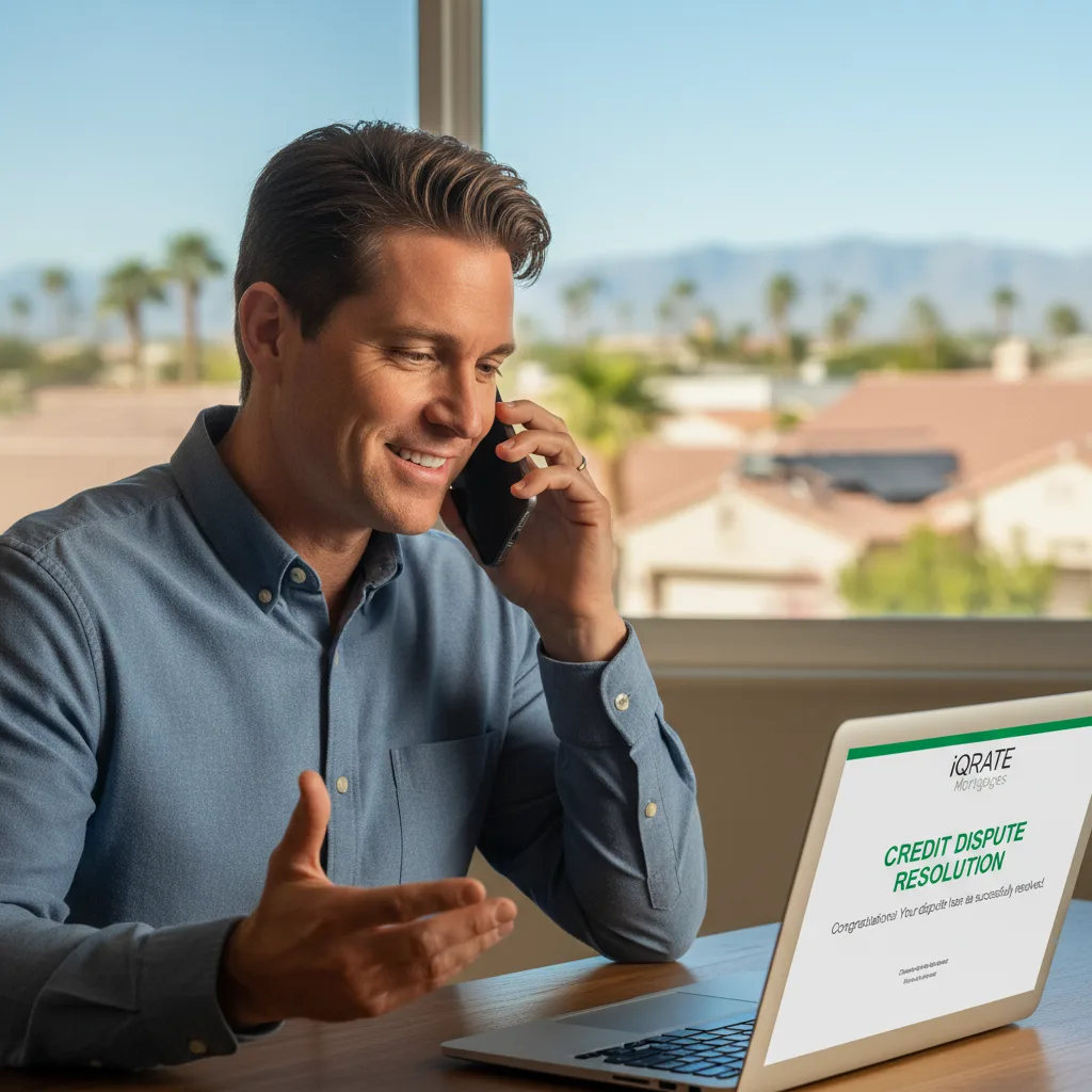 Navigating FHA credit dispute rules on a laptop.