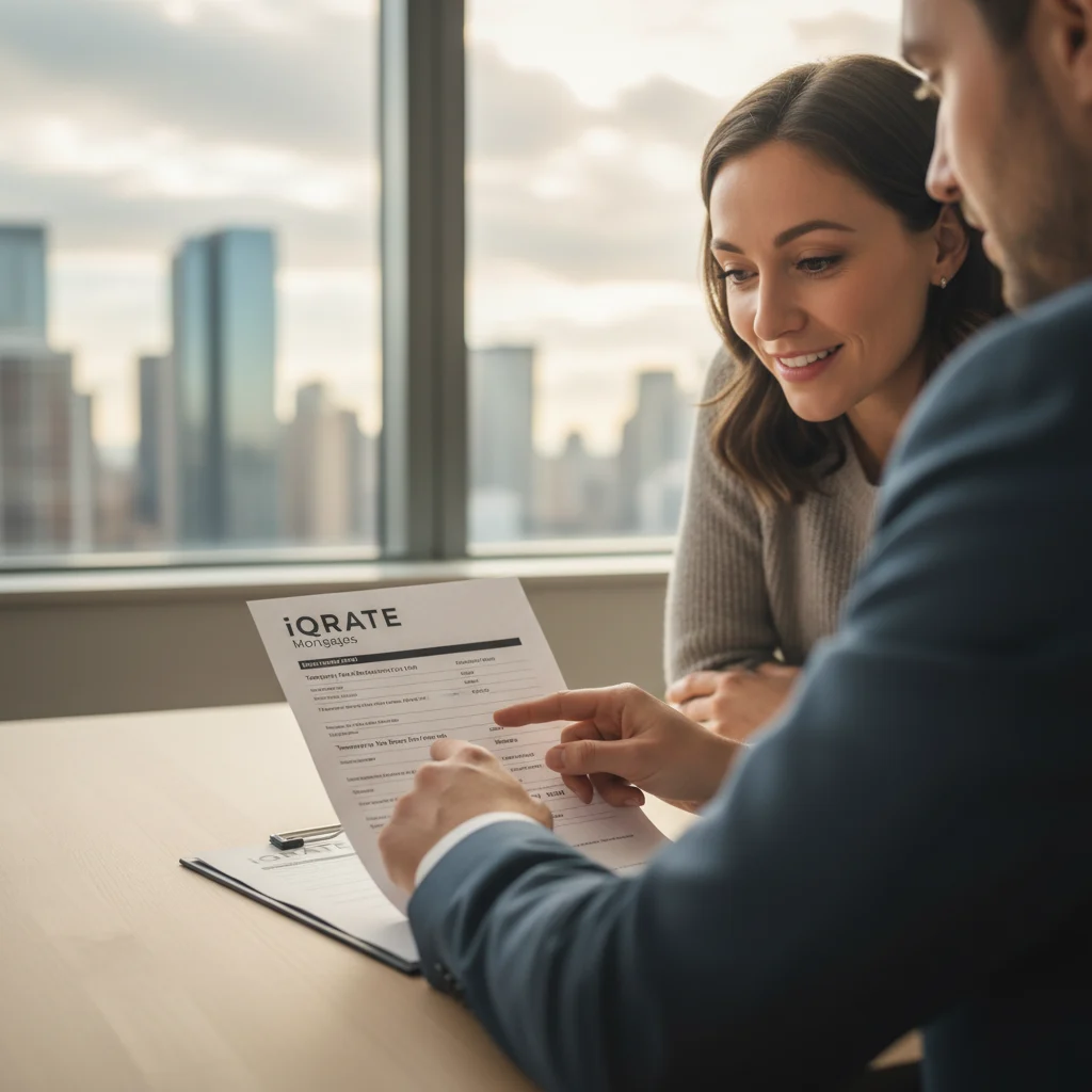 A smiling couple receiving the keys to their new home.