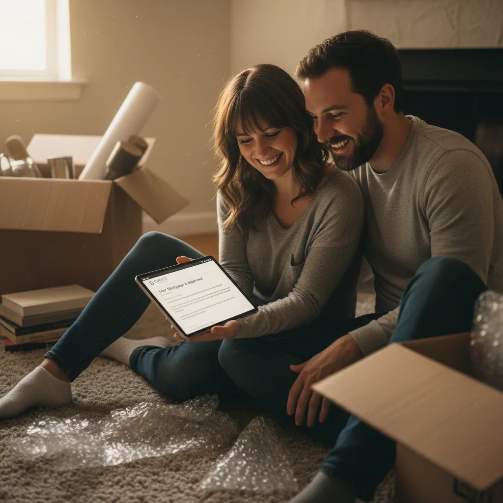 A person reviewing mortgage documents and gift letter paperwork.
