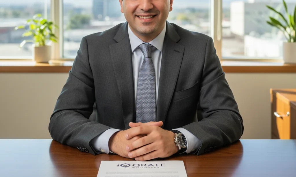 Mortgage officer David Ghazaryan of iQRATE Mortgages consults clients.