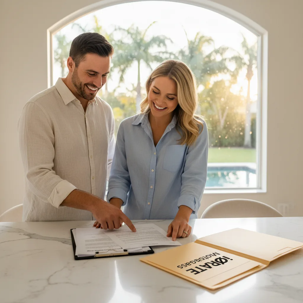 Real estate agent discussing loan options with a client.