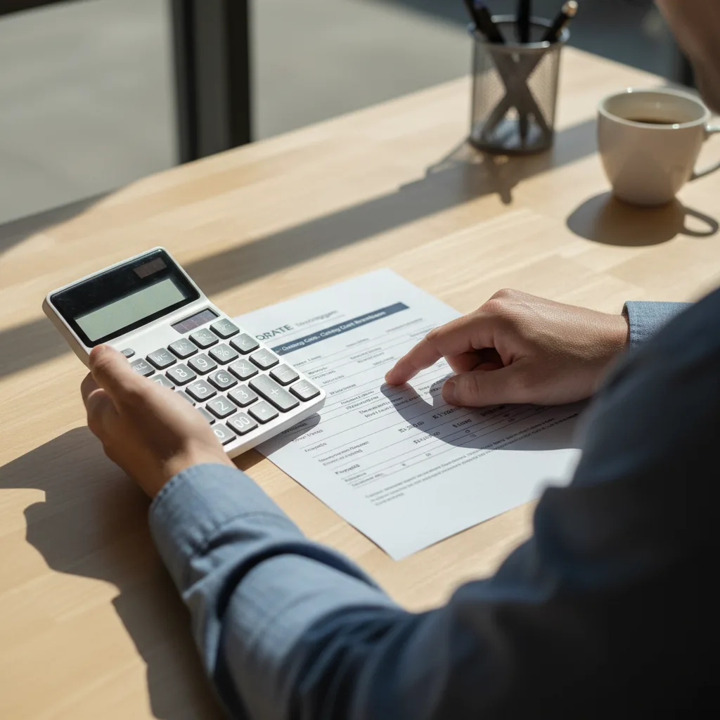 Signing mortgage documents for closing costs
