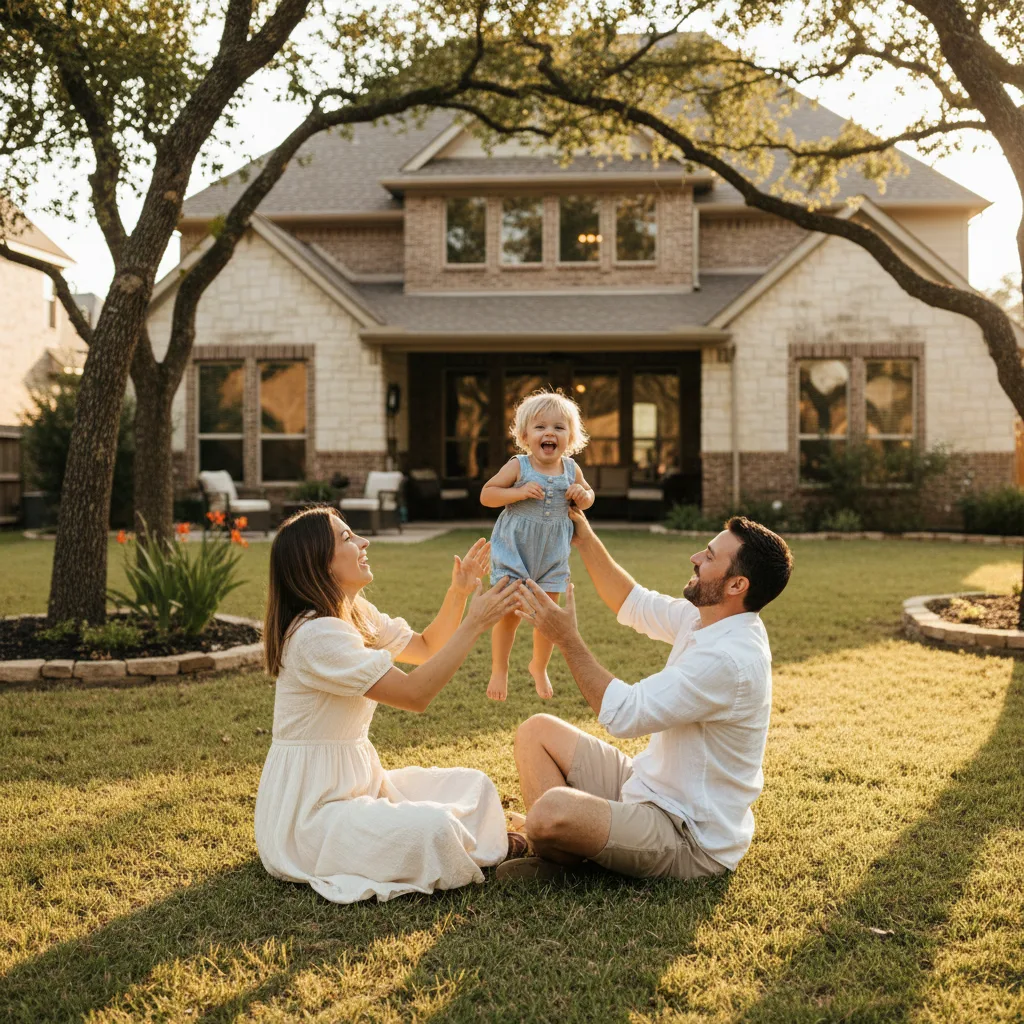 A modern suburban home in a Texas neighborhood