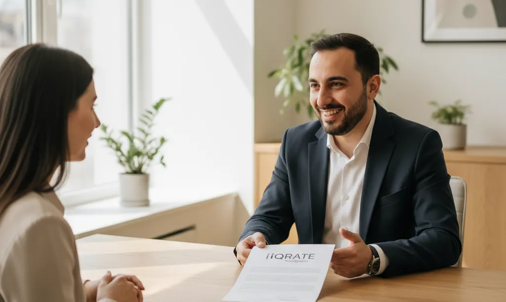 Mortgage professional David Ghazaryan advising a couple.