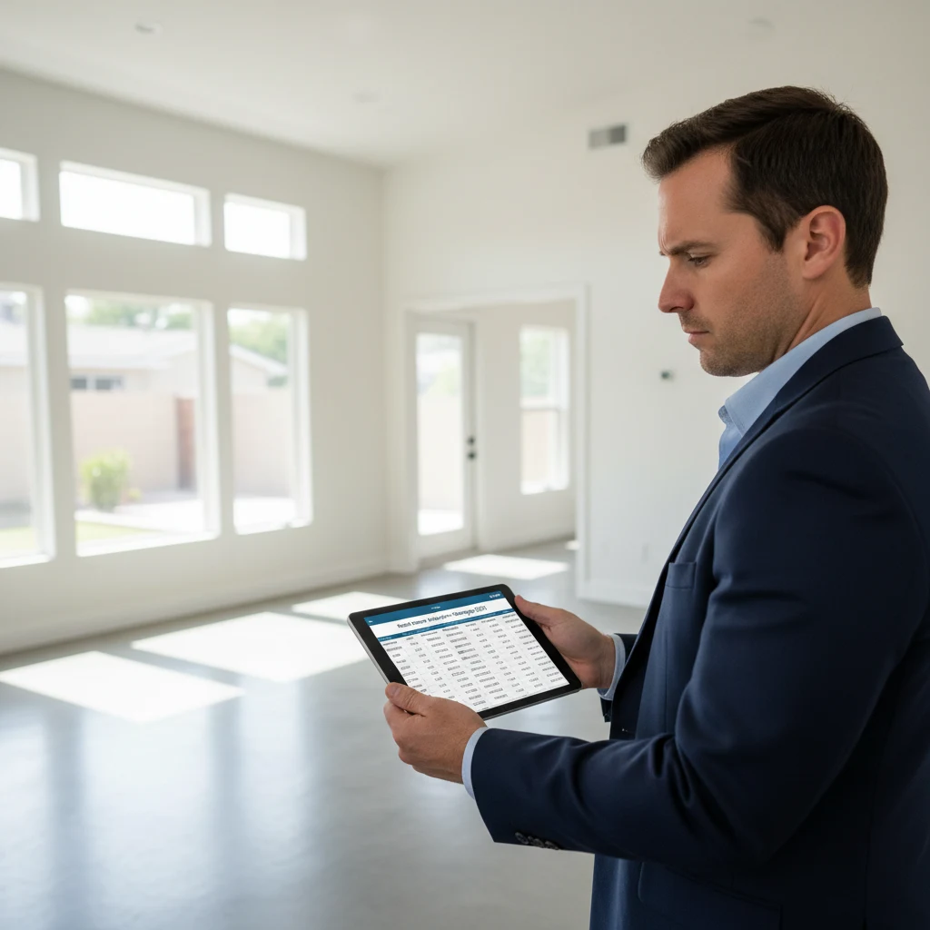 A row of houses in a suburban neighborhood, illustrating a real estate portfolio.