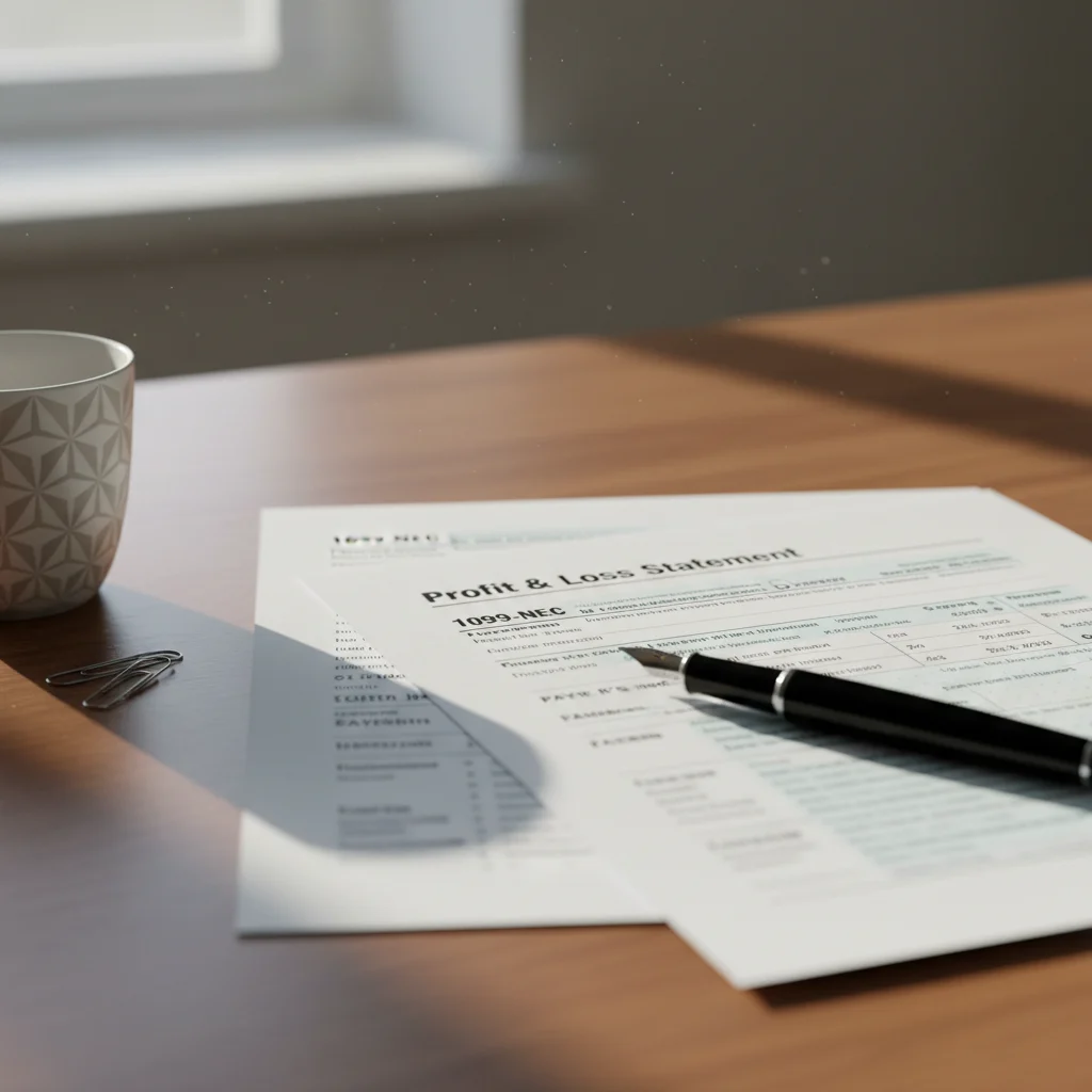 Freelancer reviewing bank statements for a non-QM loan.