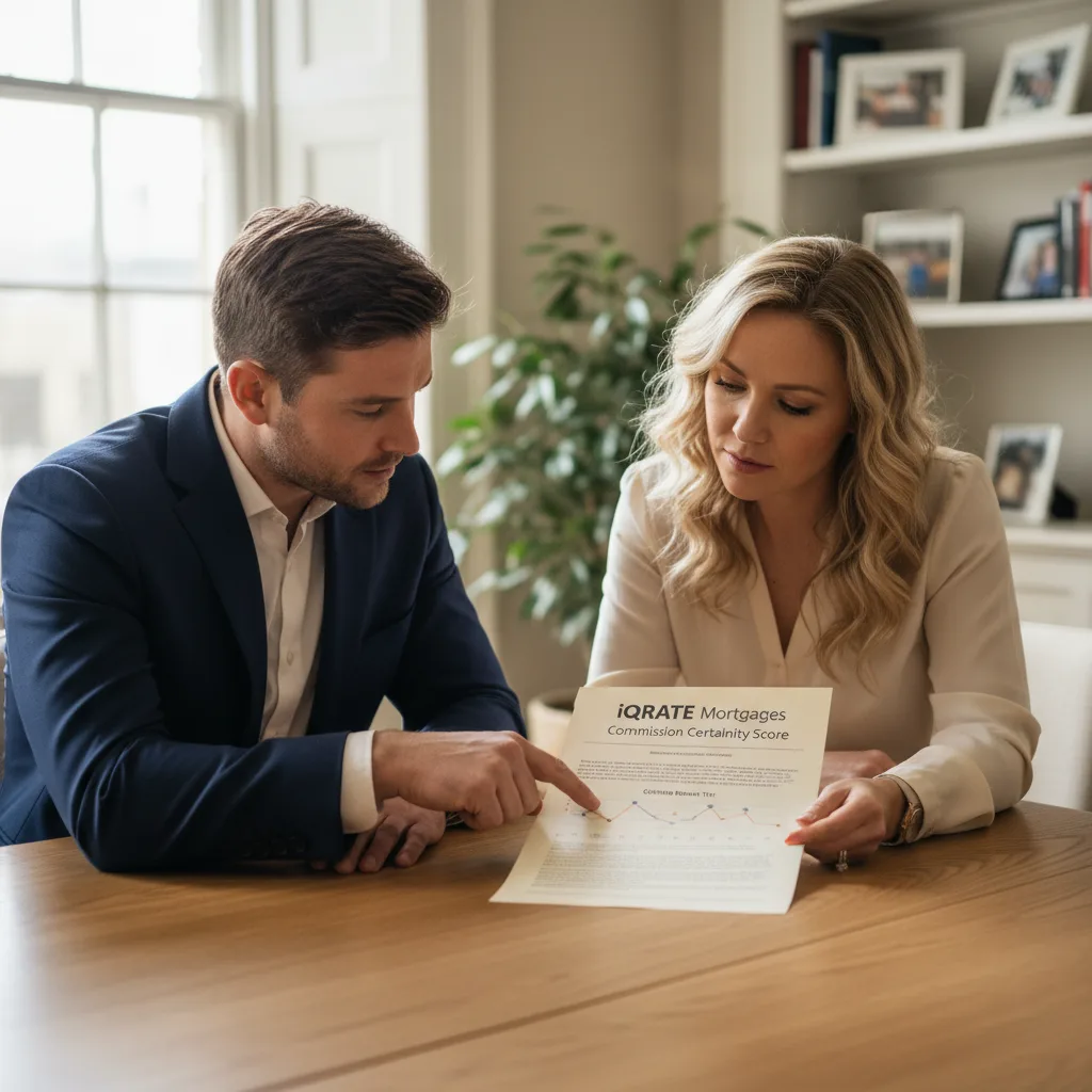 Real estate team collaborating over a visual dashboard