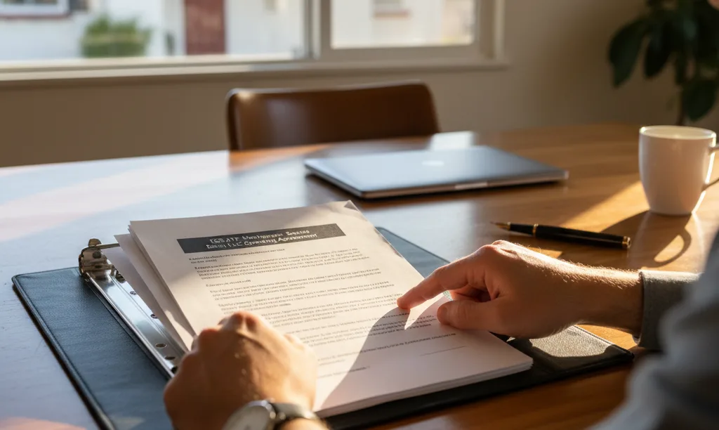 Reviewing Series LLC financing documents in Los Angeles.