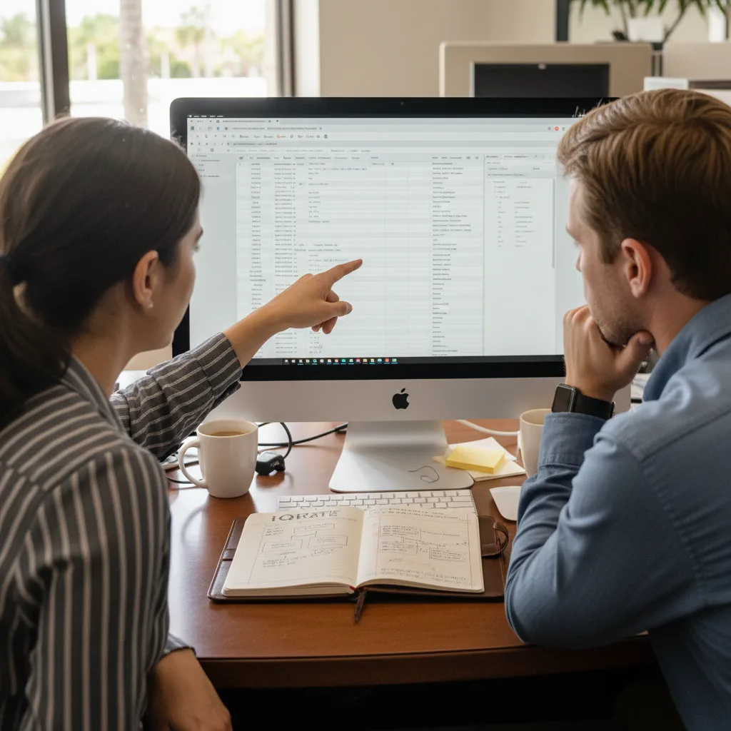 A loan officer reviewing marketing ROI data on a tablet