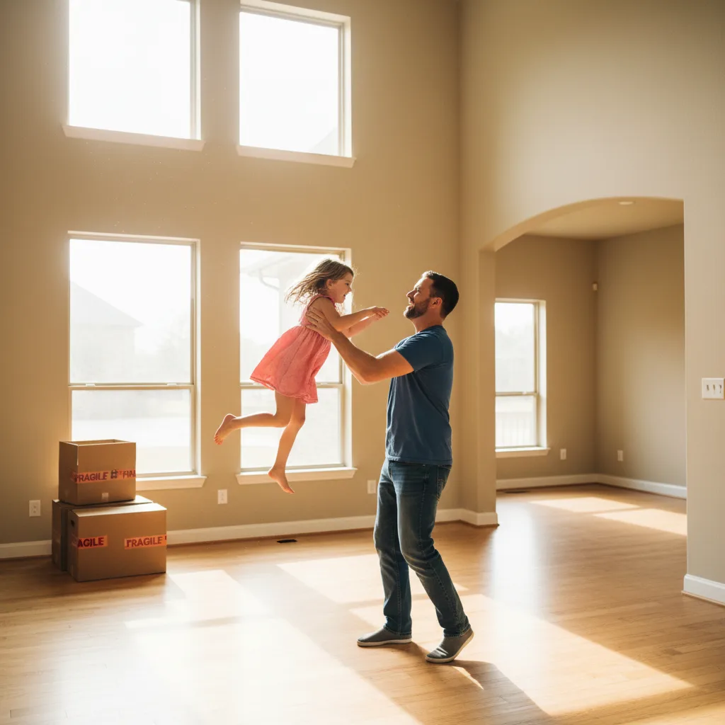 A calculator and a house model, representing mortgage calculations for a home purchase.