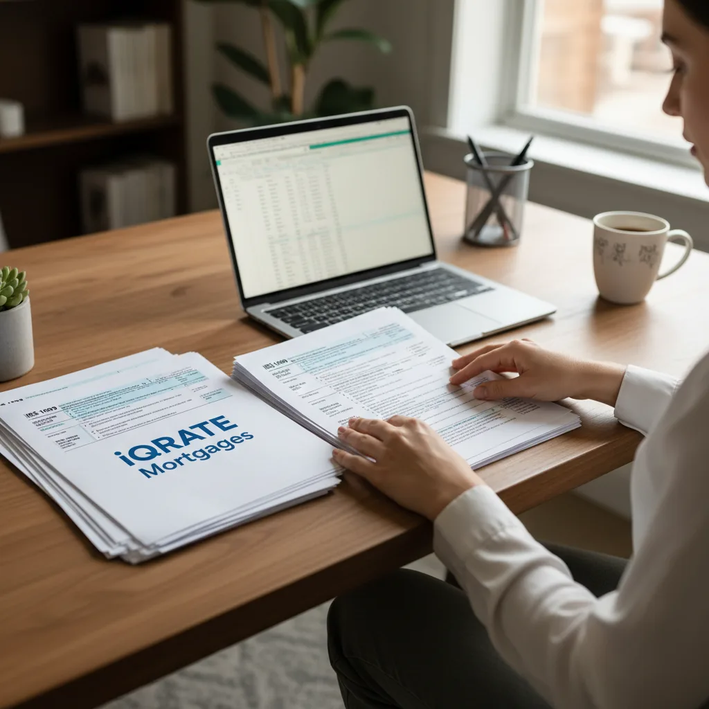 Gathering essential documents for a 1099 mortgage application.