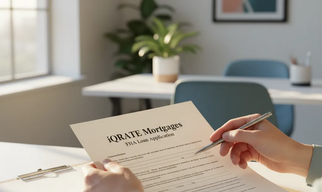 Human underwriter carefully reviewing iQRATE Mortgages file.