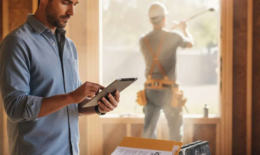 Investor reviewing renovation plans in a Texas property.