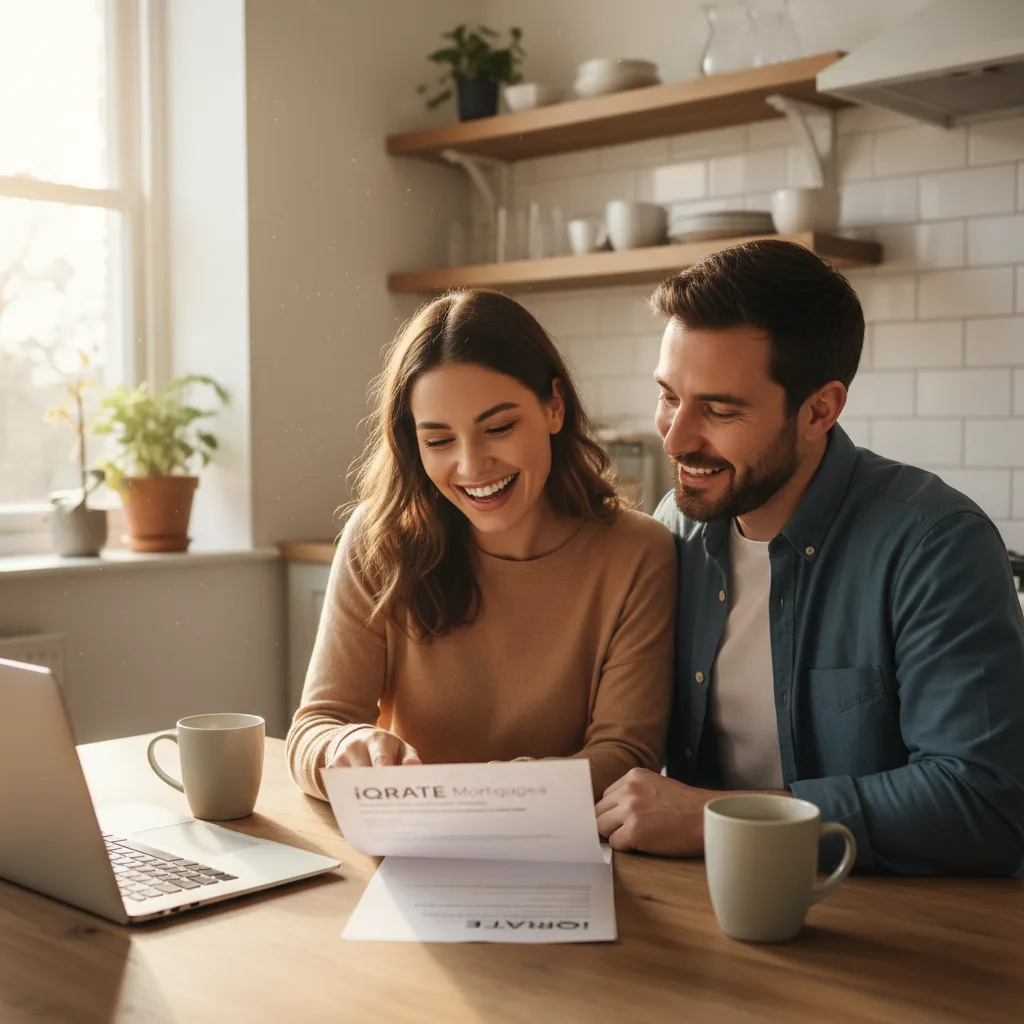 Confident real estate agent presenting a certified offer to sellers.