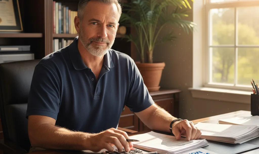 Florida veteran reviewing iQRATE Mortgages loan documents.