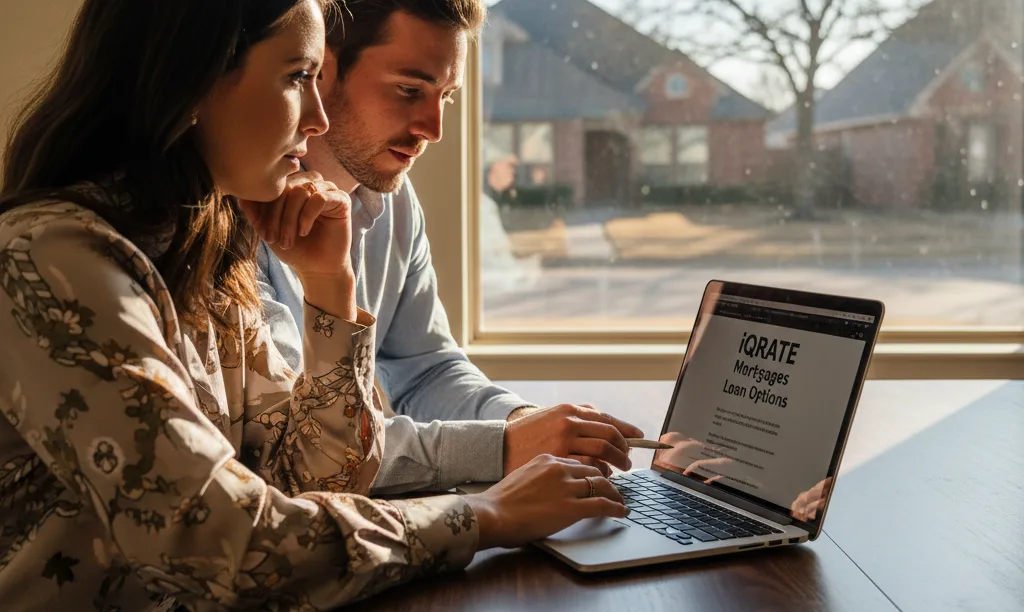 Couple in Dallas deciding on mortgage options.