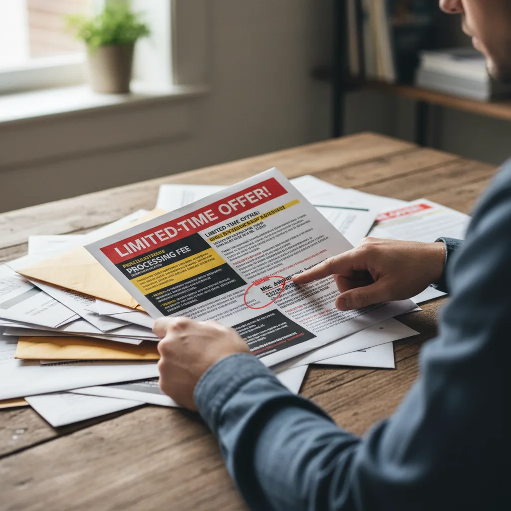 Person using a calculator to review financial documents for a mortgage