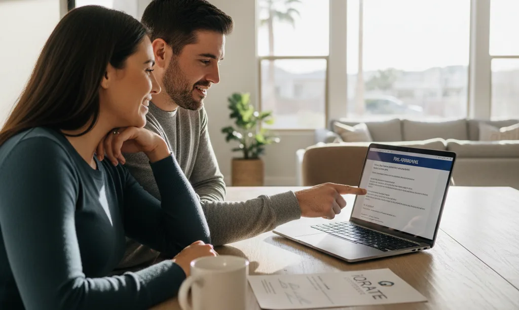 Couple celebrating improved credit score with iQRATE Mortgages.