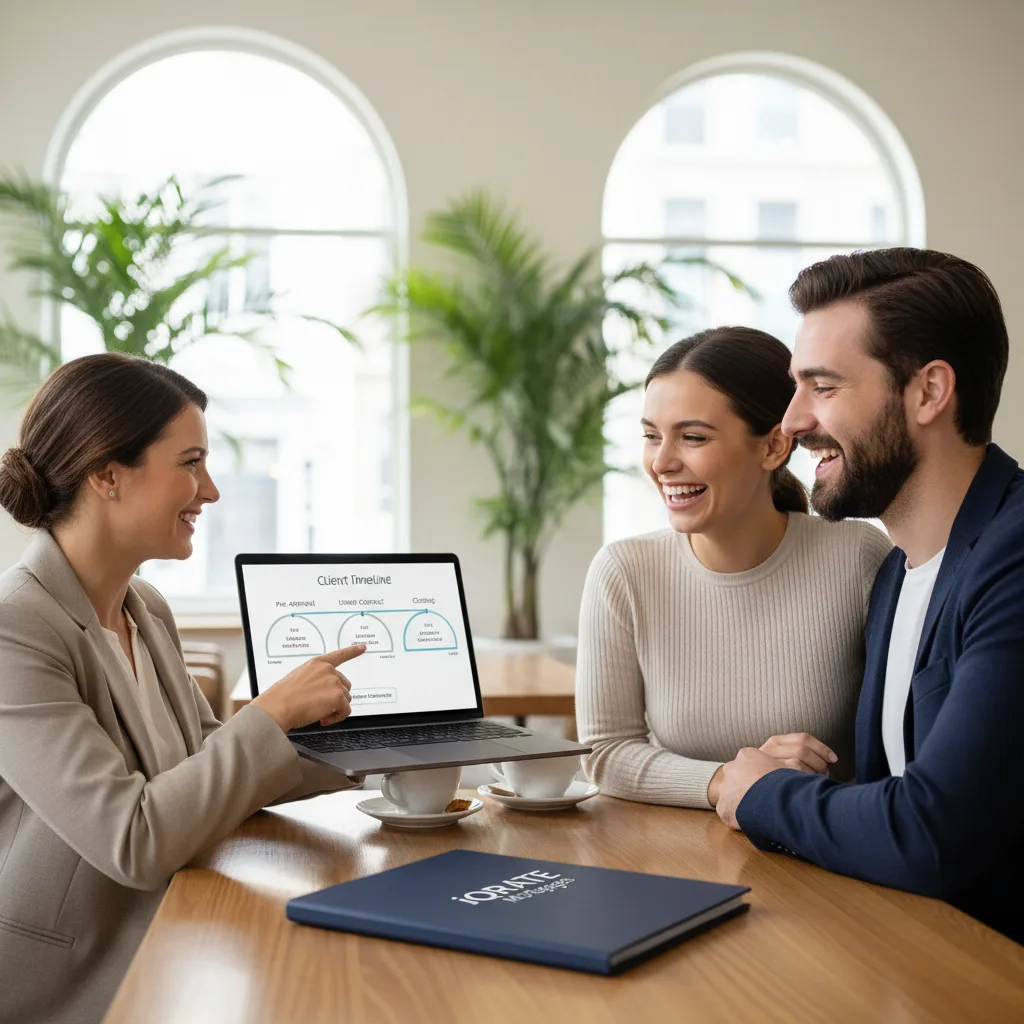 Empowered real estate agent providing a client with a confident update