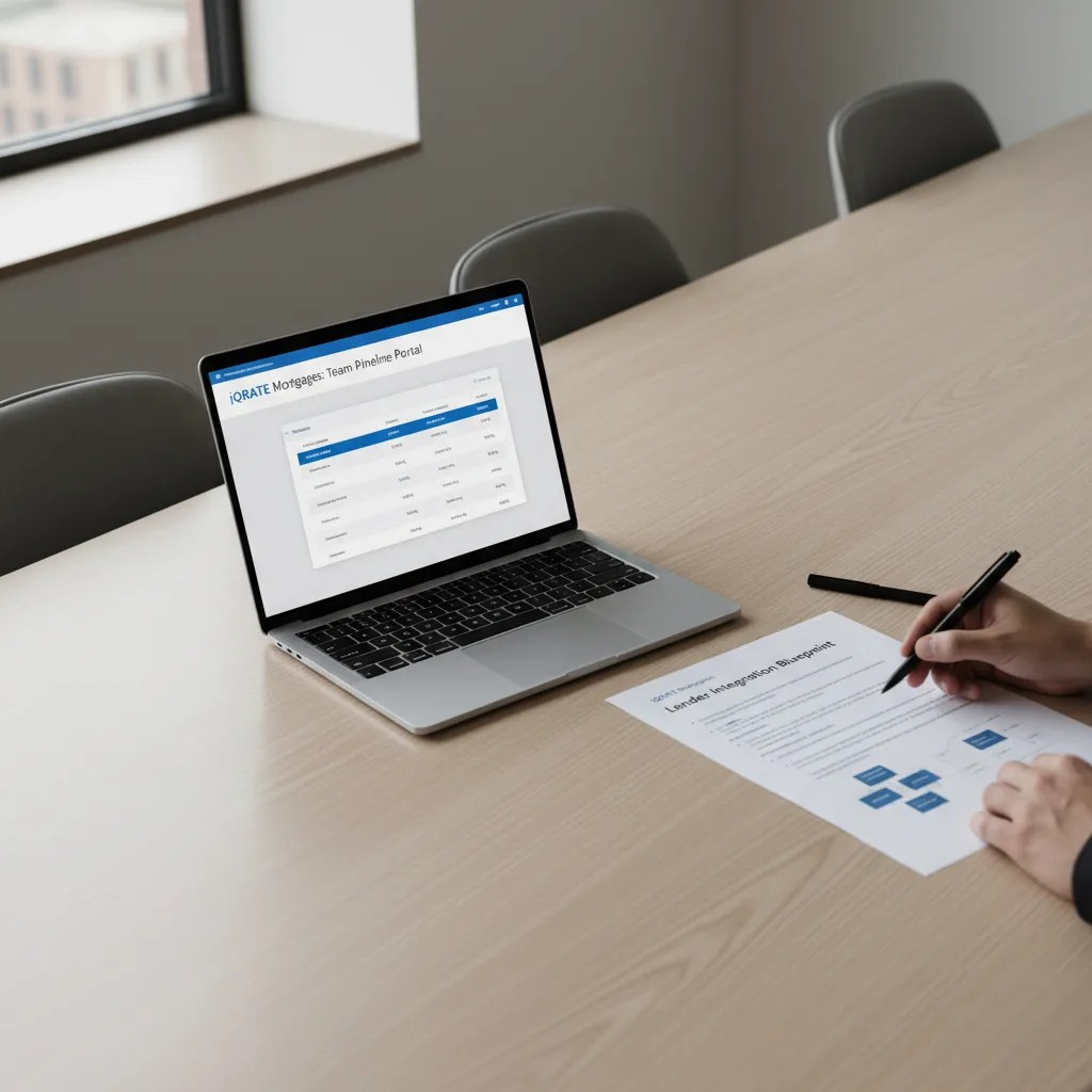Real estate team collaborating on a lender integration blueprint